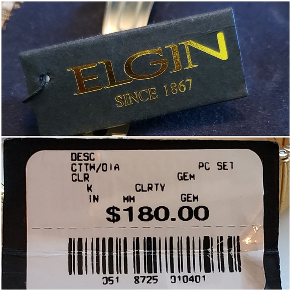 Elgin wrist watch (EG354), rare Japanese model, diamonds, gold tone, NWT - Picture 16 of 17